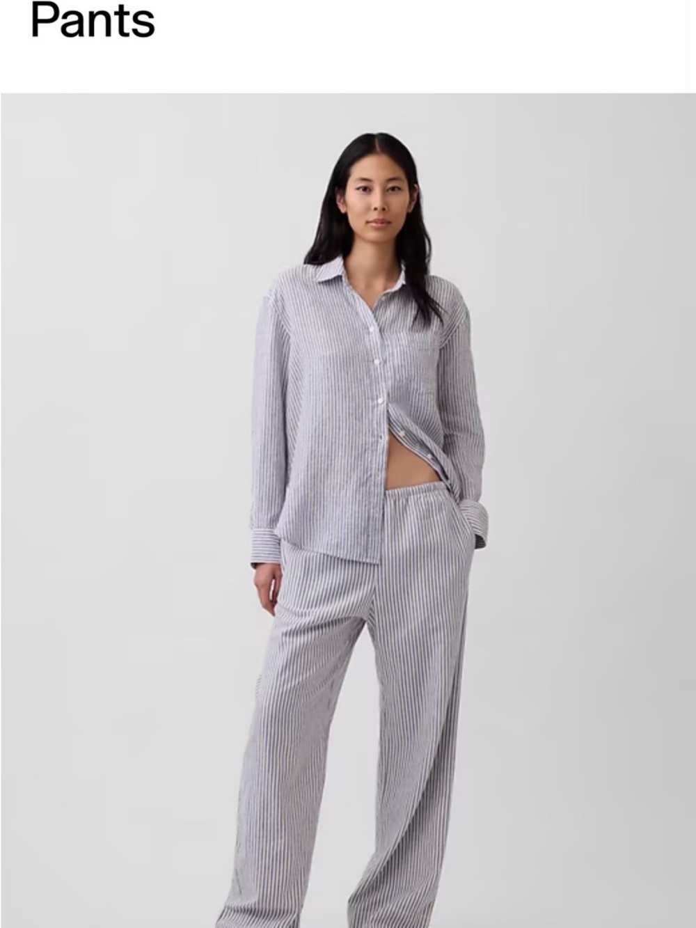 Gap Striped Linen Blue & White